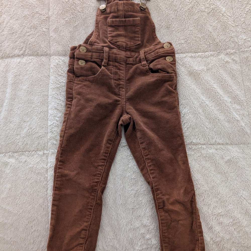 Jamie Kay Chestnut Corduroy Kids Overalls
